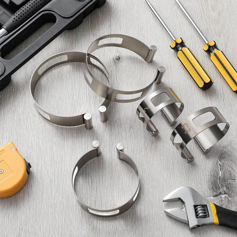 Exhaust Pipe Tacking Band Kit Five Stainless Steel Clamp On Clamps For Tig Welding Fabrication And Pipe Repair Sizes 2 Inch To 4 Inch