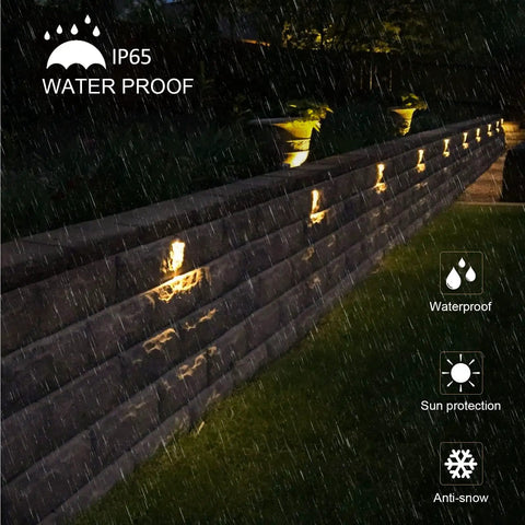 Aluminum Recessed LED Lights Kit 16 Pack 1.02 Inch 26 Millimeter Outdoor Deck Stair Lights 12V Low Voltage Waterproof Landscape Lighting 3000K Warm White Built Tough Weatherproof For Wall Deck Steps Walkway Driveway Backyard