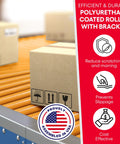 Heavy Duty Polyurethane Coated Roller With Brackets For Industrial Conveyors 1.9 Inch Diameter 21 Inch Frame