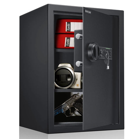 Heavy Duty Home Safe With Digital Keypad Lock Box For Documents Cash Jewelry And Valuables 1.8 Cubic Feet Black Finish