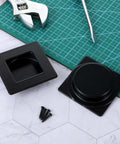 Two Pack Square Recessed Finger Pulls for Sliding Closet Doors, Two And Three Quarter Inch, with concealed screws shown
