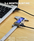 Rechargeable Digital Caliper Six Inch With Backlit LCD Screen And Auto Off connected to laptop for charging