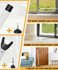 2 In 1 Sliding Door Security Bar Fits 16.5 To 48 Inches, Portable Door Jammer for securing windows and patio doors, white.