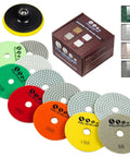 Pro Grade 4 Inch Diamond Polishing Pads Set For Wet Or Dry Use 7 Piece Kit For Concrete Marble Quartz Granite Countertops