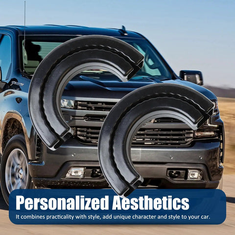 Chevy Silverado And GMC Sierra Tow Hook Covers 2 Pack Front Tow Hook Protector Black For 2007-2026 Silverado 1500 And 2007-2018 Sierra 1500 Sleek Dope Hitch Cover shown on a truck