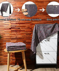 32 Piece Bulk Moving Blankets 54 By 72 Inch Heavy Duty Furniture Pads demonstrated on a white drawer and folded on a stool