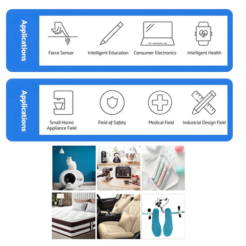 Ultra Thin Flexible Force Sensor Pad With Lightning Fast Response For Diy Projects And Smart Devices 500g Rated Force Sensing Resistor for applications
