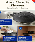 How to clean the Traditional Cuban Sandwich Press Disquera De Pan Cubano 15 Inch Heavy Duty Cast Iron Grill with wooden handles.