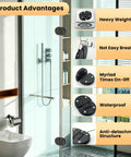 Black 180 Degree Glass Shower Door Hinge For Bathroom Built To Last Rubber Cushion Pads Notch Cut Required Advantages