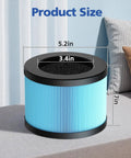 Dimensions of 2 Pack 4-in-1 HEPA Replacement Filter for Air Purifiers Compatible With MK0I MK0b TZ-K1 MJ001H MJ012H Models
