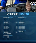 Vehicle compatibility chart for engine parts, listing models for John Deere, Kubota, Scag, and Kawasaki. OEG Parts branding included.