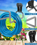 Heavy Duty Metal Garden Hose Holder Wall Mount For Outdoor Use, showcasing rustproof design with anti-slip coating and support features