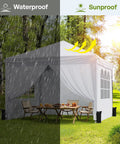 10x10 Pop Up Canopy With Sidewalls For A No Brainer Hassle Free Setup Portable Event Tent with waterproof and sunproof features