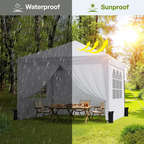 10x10 Pop Up Canopy With Sidewalls For A No Brainer Hassle Free Setup Portable Event Tent with waterproof and sunproof features