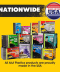 Hella Heavy Duty 60 Gallon Clear Trash Bags, 100 Count Bulk Pack, 38X58 Inch Size, 1.5 Mil Thickness displayed alongside various trash bag types.