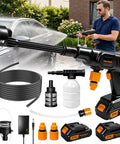 Cordless Pressure Washer 900 PSI Portable Power Washer With 6 In 1 Nozzle Kit for Cars Bikes Boats with accessories