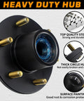 Six Lug 5.5 Inch Trailer Hub Kit For 5200 To 6000 Lb Axles Heavy Duty With steel construction and corrosion protection