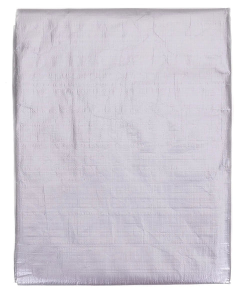 Heavy Duty 24x24 Foot Waterproof Tarp With 10 Mil Thickness And Superior Weave For Long Lasting Outdoor Coverage Multi Use Shelter Tough As Nails DIY Durable Silver TRS2424 folded view