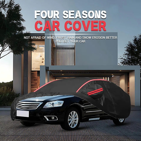 Heavy Duty Waterproof Car Cover For Tesla Cybertruck With Uv Protection Scratch Resistant Outdoor Weatherproof Shield Offering Snug Elastic Hem Fit To Safeguard Your Badass Ride And Lock In That Solid Look Year Round on a parked car.