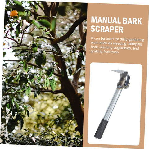 Woodworking Bark Scraper Debarking Tool Hand Spudger Squeegee Scythe Draw Knife For Bark Stripping And Cutting Mortise And Tenon Tools Silver Finish Pro Quality with tree background