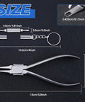 Top Tier Optical Repair Kit Featuring Hella Durable Stainless Steel Nose Pliers Plus A Nifty Mini Eyeglass Screwdriver Delivering Straight Up Precision Adjustments For Effortless Daily Frame Maintenance showing sizes of pliers and screwdriver.