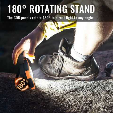 Person using Beast Rechargeable LED Work Light 1500 Lumen COB With Magnetic Base IPX4 Waterproof for outdoor lighting