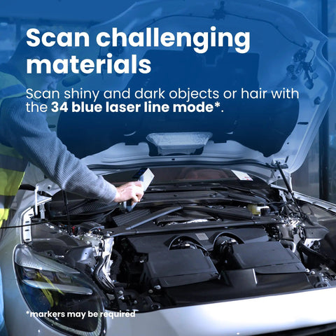 Handheld 3D Scanner With Blue Laser Infrared And VCSEL Structured Light For 0.04mm Accuracy And 70FPS Fast Scanning Made For Makers And Pros In 3D Printing Reverse Engineering Car Restoration Design And Education scanning a car engine bay