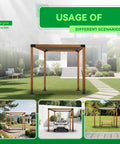 3-Way Right Angle Pergola Brackets Kit for 4x4 Posts displayed as pergola structure in various outdoor settings.