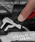 Rock Solid Six Inch Adjustable Wrench Forged From Heat Treated Chrome Vanadium Steel With Anti Slip Cushion Grip and Precision Metric Sae Scale Markings For Tradesmen Who Expect Zero Sweat Heavy Duty Tool Performance adjusting a bolt on a car.