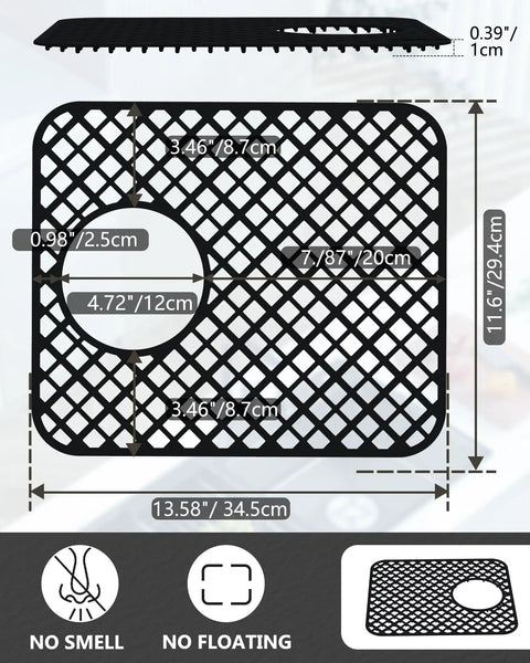 Two Pack Silicone Sink Protectors With Trellis Pattern Non Slip Durable Kitchen Mat 13 By 11 Inches For Stainless Steel Sinks