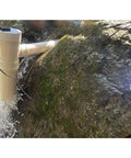 50W Pipeline Spiral Hydroelectric Generator installed on rock, outdoor power; Permanent Magnet Brushless Micro Turbine 1 to 15V Output