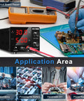 30V 5A Adjustable DC Power Supply with Dope Encoder Knob used in circuit board and phone repair applications.