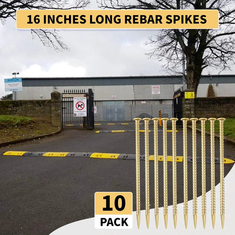 16 Inch Rebar Stakes One Half Inch Diameter Galvanized Steel Ground Anchors Heavy Duty Spikes For Speed Bumps Parking Curb And Tent Ten Pack