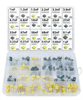 240 Piece Film Box Capacitor Kit With 24 Values Polyester Box Capacitors From 1nF To 1uF MKT PET 63V-100V in labeled storage box