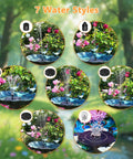 2.8W Solar Fountain Pump For Bird Bath And Outdoor Garden, Floating Solar Water Feature with 7 Nozzle Patterns in Operation