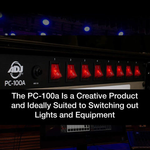 8 Outlet Power Center For Single Rack Space With Lighted On Off Switches And 15 Amp Breaker Easy Cable Management For Booths
