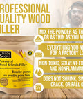 No Drama Wood Filler Powder For Straight Shooting Grain Repair And Total Game Changing White Oak Tintable Mix With Water To Crush Shrinking And Cracking 150 Gram Pack for wood repair