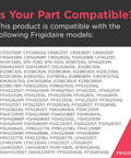 Compatibility list for Water Inlet Valve 242252702 For Refrigerators Replacement With Easy Install Durable Construction Precise Fit