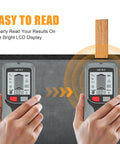 Studs Finders and Metal Detector Wall Scanner for Home Use with LCD Display showing scanning results on a bright display.