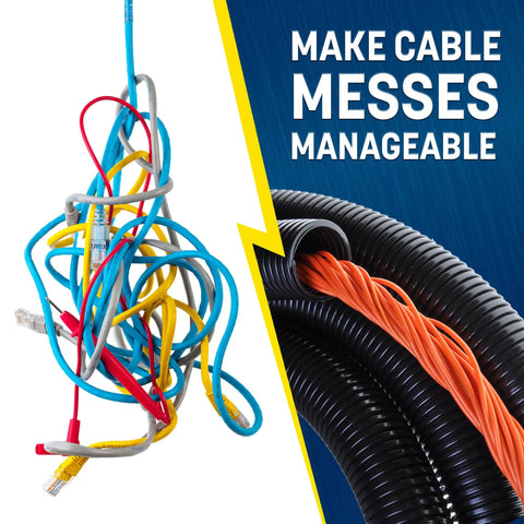 Quarter Inch Split Wire Loom Tubing 50 Foot Split Cable Sleeve Protector For Industrial And Automotive Wiring Flexible