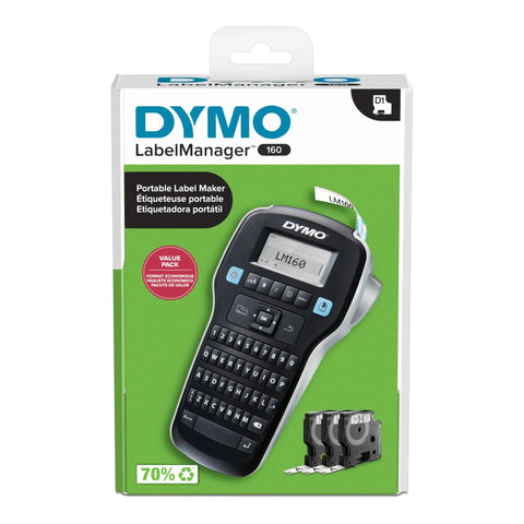 Slick Portable Label Maker Bundle Comes With Three D1 Tape Cassettes And Snappy Qwerty Typing Keys For Straight Up Zero Stress Home Or Office Organization Flex in packaging.