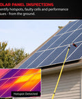Thermal Wireless Imaging Camera with 640x480 TISR Resolution (160x120 Native IR), attached to rod inspecting solar panels