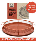 Crisper Basket And Tray Set For Oven And Air Fryer 2 Piece Copper Finish Large Mesh Design For 360 Degree Airflow And Even Crisping