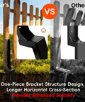 Battle Ready Four Pack Fence Post Repair Kit With One Piece Galvanized Steel Anchors And Rust Resistant Stakes comparison image showing enhanced stability design.