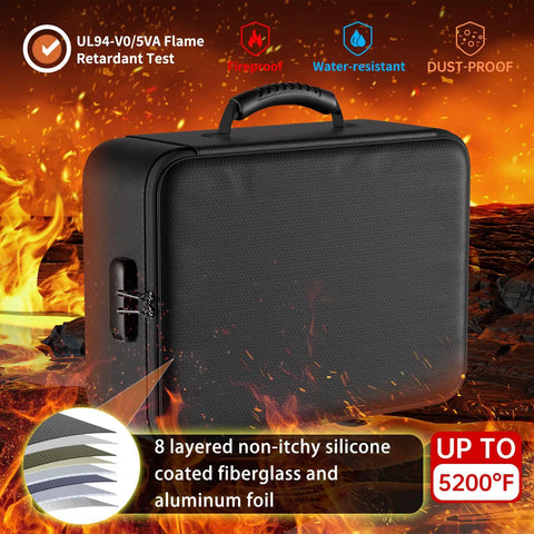 5200F Fireproof And Water Resistant Document Organizer With Lock Eight Layer Heat Insulated Safe Box