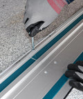 Installing screws on the 110 Inch Guide Rail Kit Extruded Aluminum Rails Compatible With Track Saw Precision Cutting.