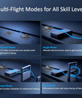 Image of Ultra Light 1S Brushless Whoop FPV Drone with multiple flight modes over obstacles and challenges, showcasing agility.