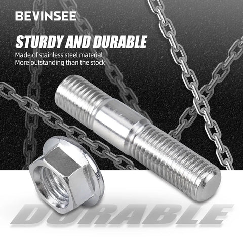 Garage Grade 12 Pair Exhaust Manifold Stud And Heavy Duty Nut Bolt Kit Upgrade M10 X 48mm with stainless steel stud and nut