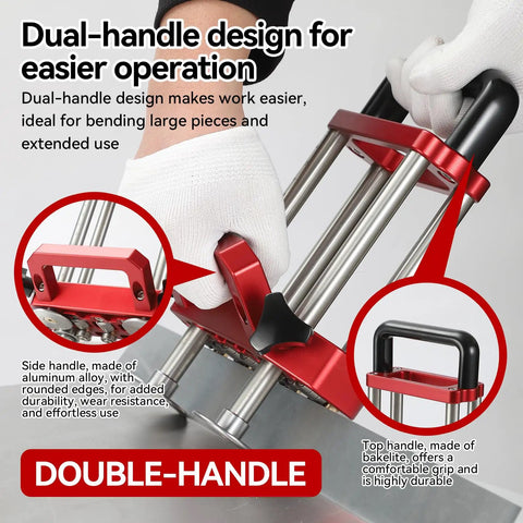 Portable Sheet Metal Roller Bender With Two Station Design showing ergonomic butterfly wheel handles