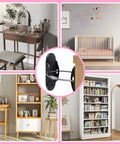 Heavy Duty Anti Tip Furniture Anchors Six Pack Kid Safe Wall Straps For Dresser Stability Earthquake Wall Mount Hardware Home Peace Of Mind Security Kit Black shown with furniture arrangement
